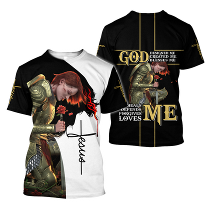 God Designed Me, Create Me, Blesses Me - 3D All Over Printed Shirts For Men and Women Pi250503-Apparel-TA-T-Shirts-S-Vibe Cosy™
