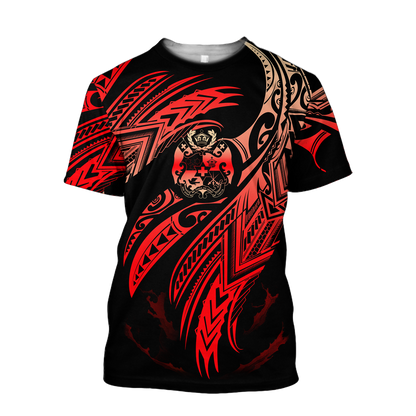 Amazing Tonga Polynesian Tattoo 3D Unisex Deluxe Hoodie ML