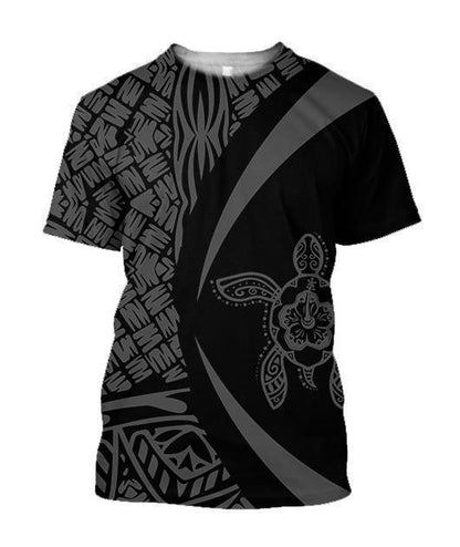 Hawaii Turtle Polynesian Hoodie - Circle Style Gray Color - AH - J9-ALL OVER PRINT HOODIES (P)-Phaethon-T-Shirt-5XL-Vibe Cosy™