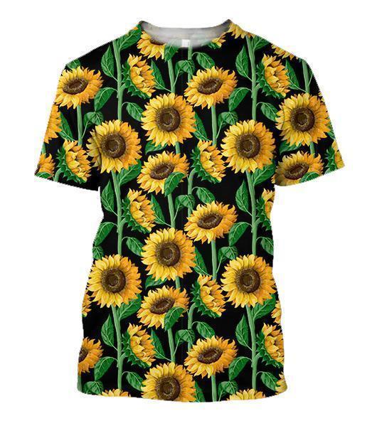 3D All Over Printing Sunflowers Shirt-Apparel-Phaethon-T-Shirt-S-Vibe Cosy™
