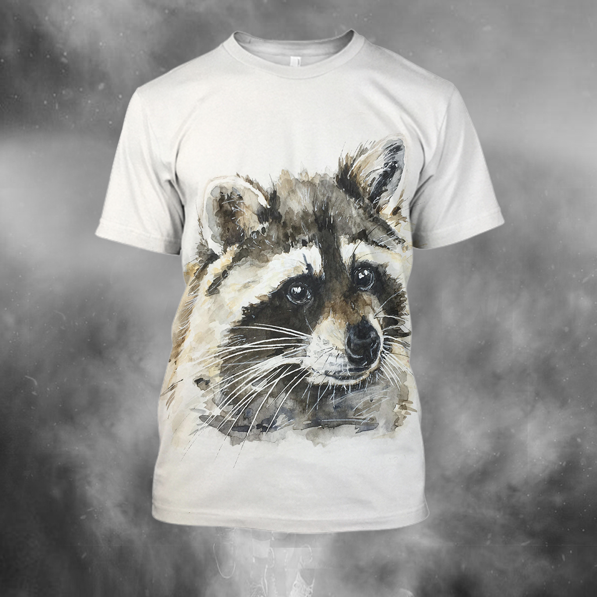 All Over Print Raccoon 01-Apparel-HbArts-T-Shirt-S-Vibe Cosy™