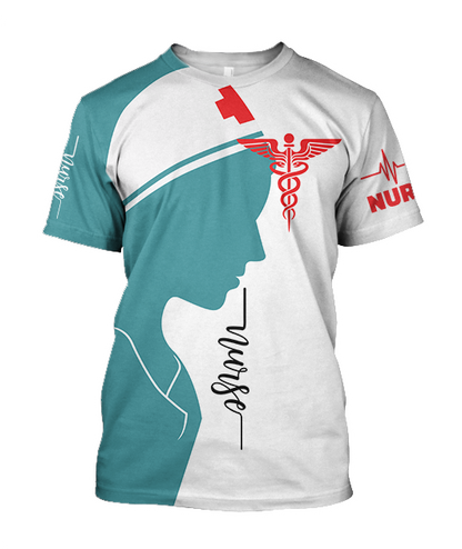 Beautiful Nurse 3D All Over Printed Shirts For Men and Women JJ130401-Apparel-TT-T-Shirts-S-Vibe Cosy™