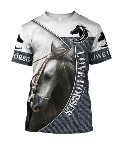 Love Beautiful Horse 3D All Over Printed Shirts JJ270401-Apparel-MP-T-Shirt-S-Vibe Cosy™