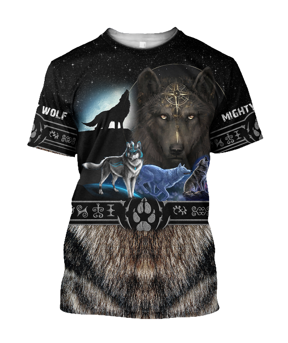 All Over Printed Viking Mighty Wolf Hoodie MEI09152005-MEI