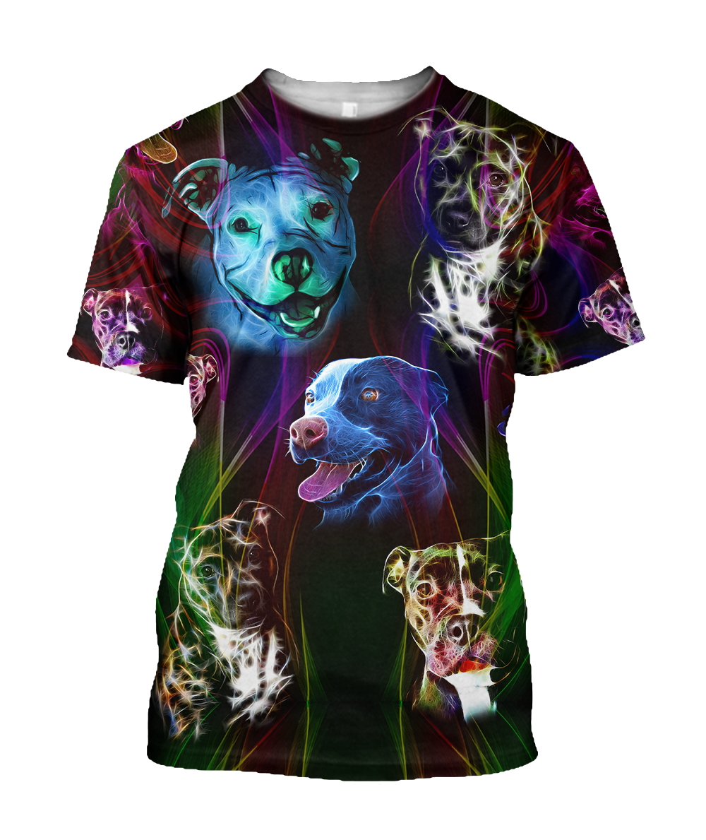 Colorful pitbull 3d hoodie shirt for men and women JJW12092003