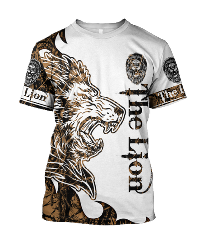 The Gold Lion Tattoo Over Printed Hoodie