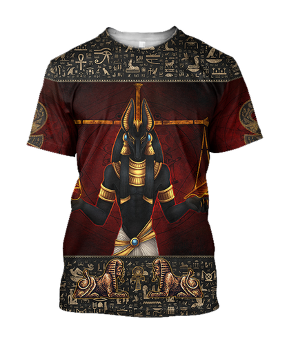 Anubis Ancient Egyptian 3D All Over Printed Shirts For Men And Women JJ26062004-Apparel-MP-T-Shirt-S-Vibe Cosy™
