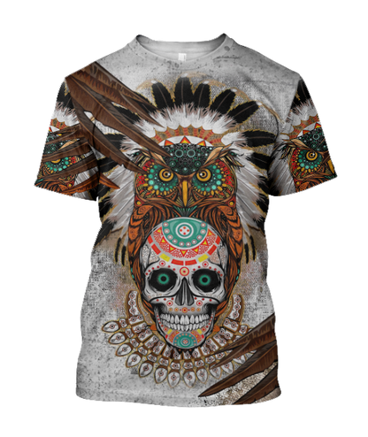 Sugar Native Skull Over Printed Hoodie