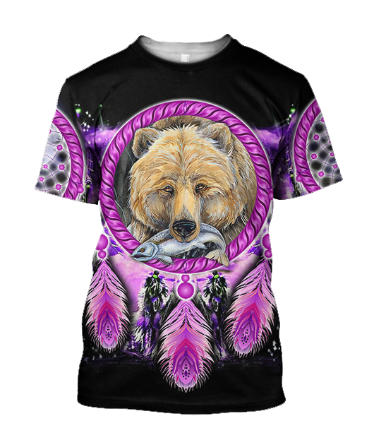 Native American Bear 3D All Over Printed Shirts JJ21052002-Apparel-MP-T shirt-S-Vibe Cosy™