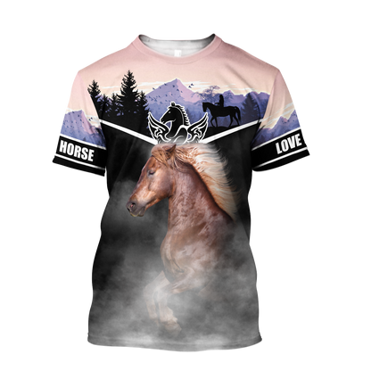 Love Horse 3D All over print for Men and Women shirt Pi030103-Apparel-NNK-T-Shirt-S-Vibe Cosy™