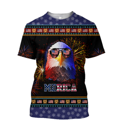 Merica Eagle 3D Hoodie Shirt For Men And Women LAM2002104