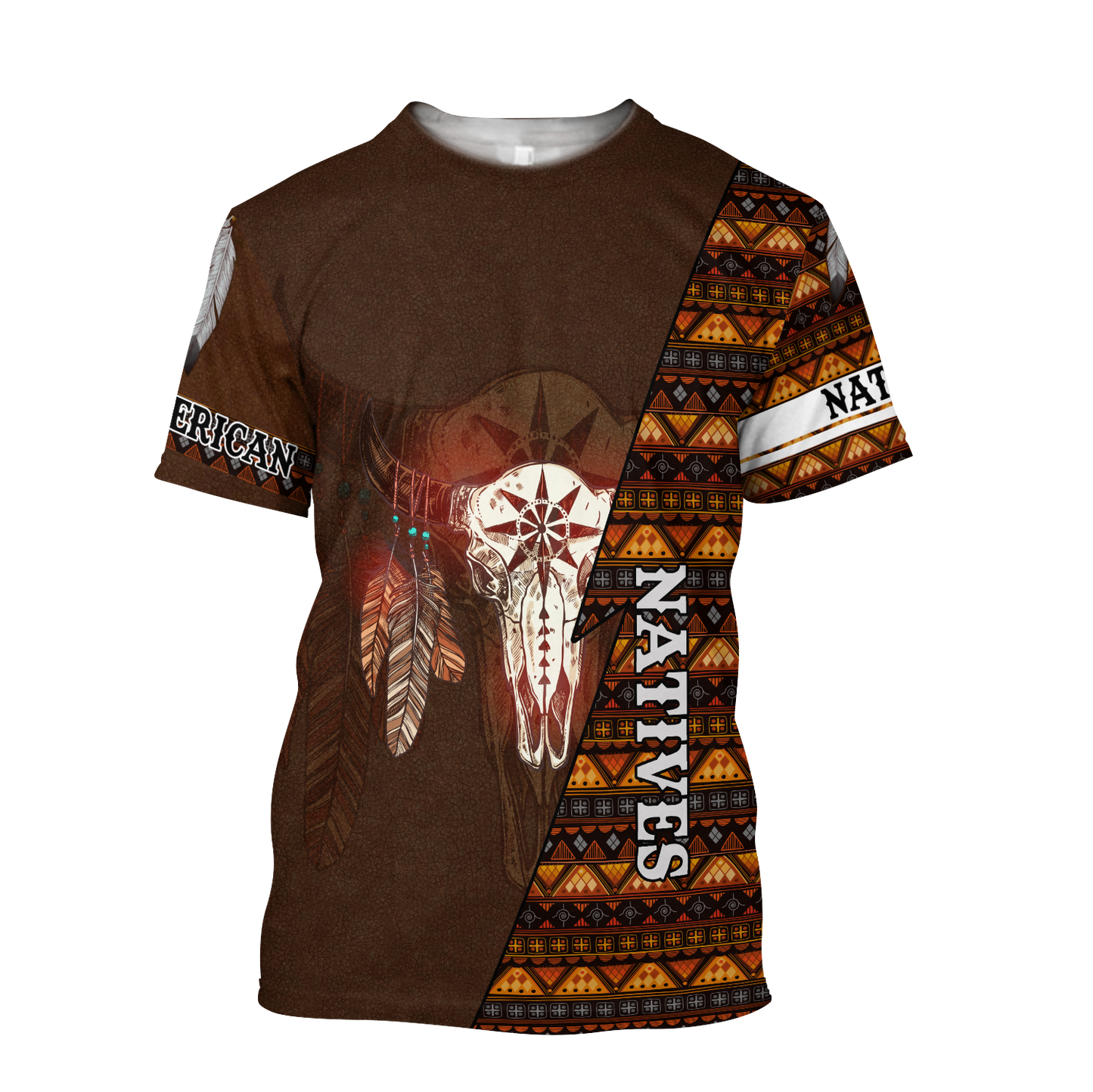 Premium Native American Bull Skull All Over Printed Shirts For Men And Women MEI