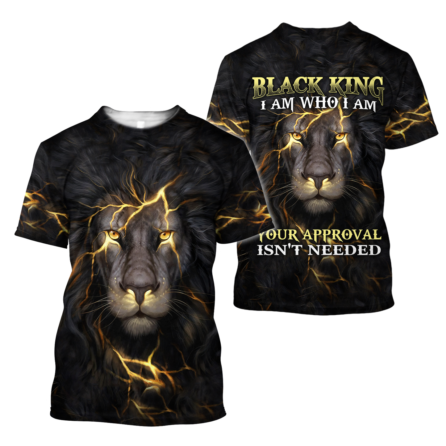 Black King-I Am Who I Am Christian Cross 3D All Over Printed Shirts For Men and Women Pi11062002-Apparel-TA-T-Shirts-S-Vibe Cosy™