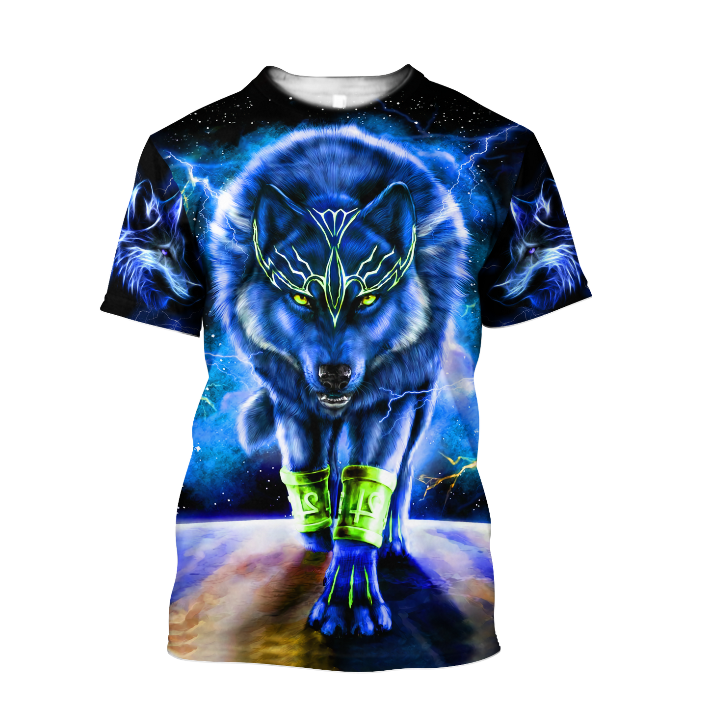 Blue Thunder Wolf 3D All Over Printed Shirts For Men and Women TT030801