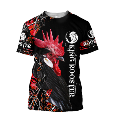 King Rooster 3D All Over Printed Unisex Hoodie ML