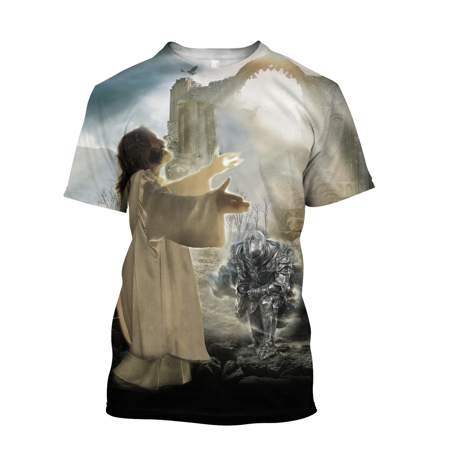 Jesus and Knight templar 3D all over printed for men and women HHT07092018