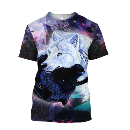 3D Black and White Wolf Unisex Shirts DA13102003