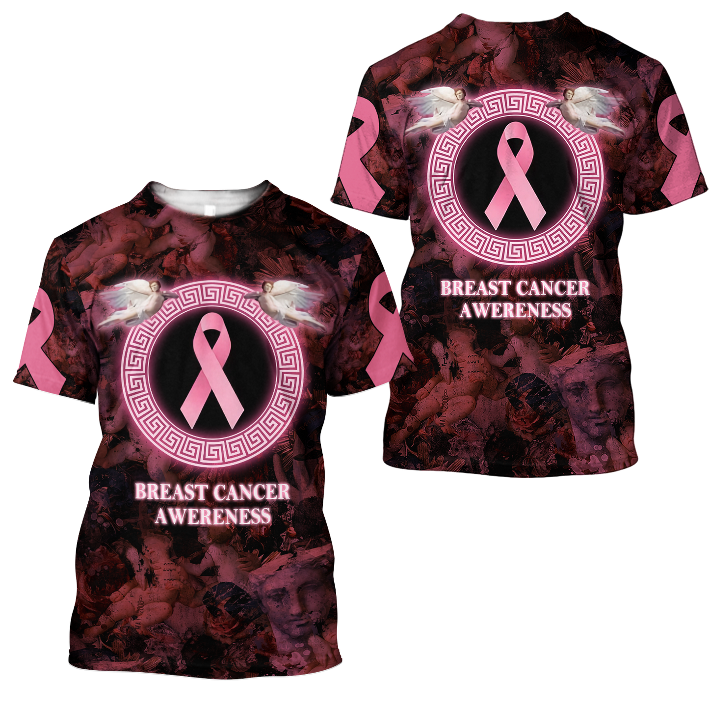 3D Angel Breast Cancer Awareness Hoodie T-Shirt Sweatshirt SU110301-Apparel-SUN-T-shirt-S-Vibe Cosy™