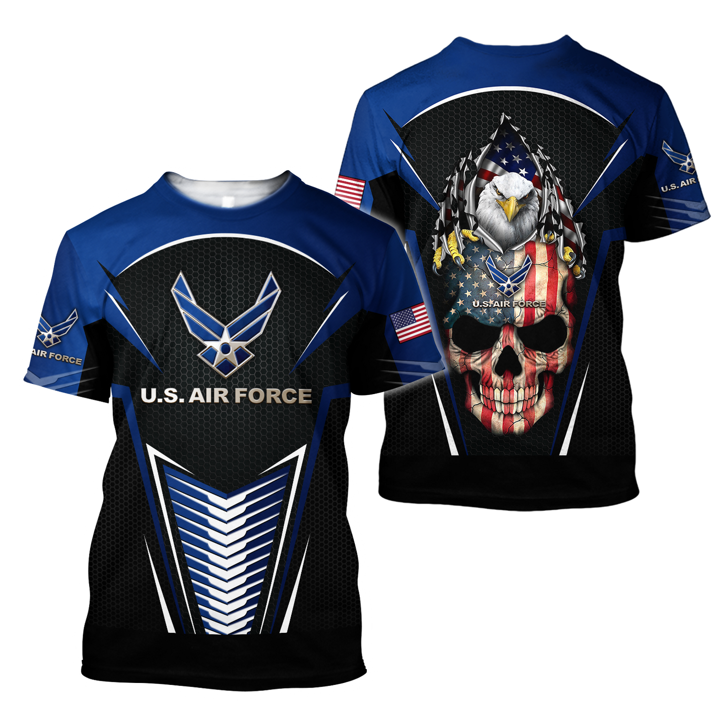 US AirForce skull 3d all over printed for man and women Pi270202 PL-Apparel-PL8386-T-Shirt-S-Vibe Cosy™