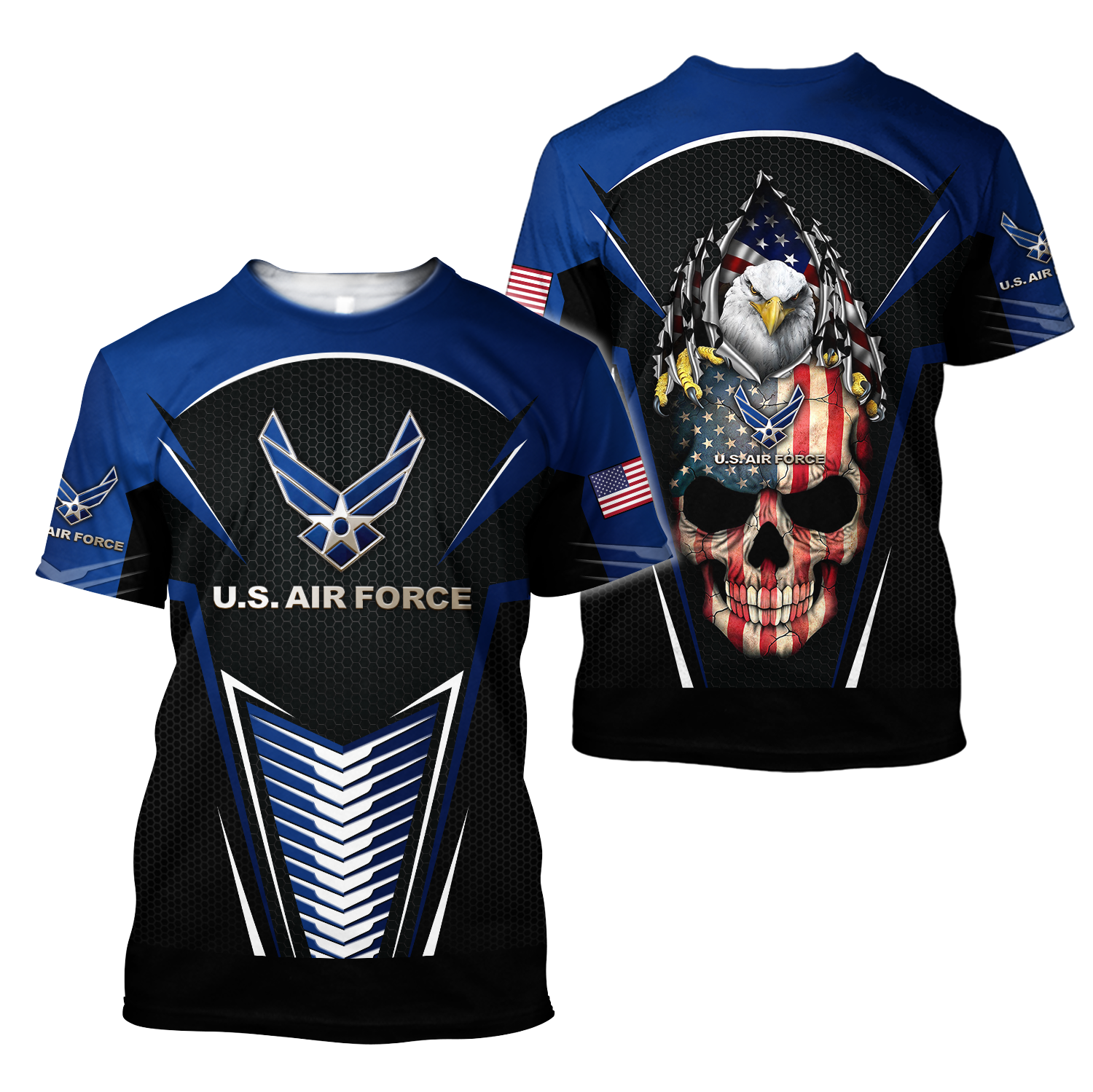US AirForce skull 3d all over printed for man and women Pi270202 PL-Apparel-PL8386-T-Shirt-S-Vibe Cosy™