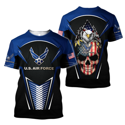 US AirForce skull 3d all over printed for man and women Pi270202 PL-Apparel-PL8386-T-Shirt-S-Vibe Cosy™