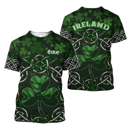 Irish Saint Patrick's Day Shamrock Celtic Cross Hoodie T-Shirt Sweatshirt Pi020310-Apparel-NM-T-shirt-S-Vibe Cosy™