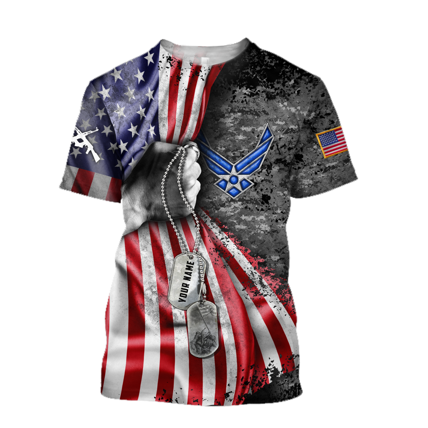 US Air Force tag Custom name 3D shirts for men and women TR1512205