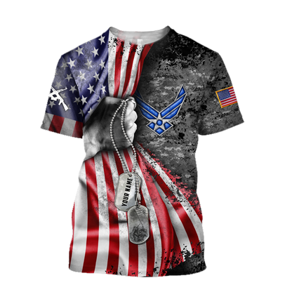US Air Force tag Custom name 3D shirts for men and women TR1512205