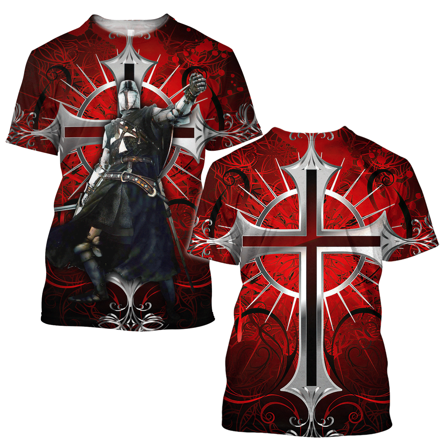 Premium Knight Templar Red Cross All Over Printed Shirts For Men And Women MEI