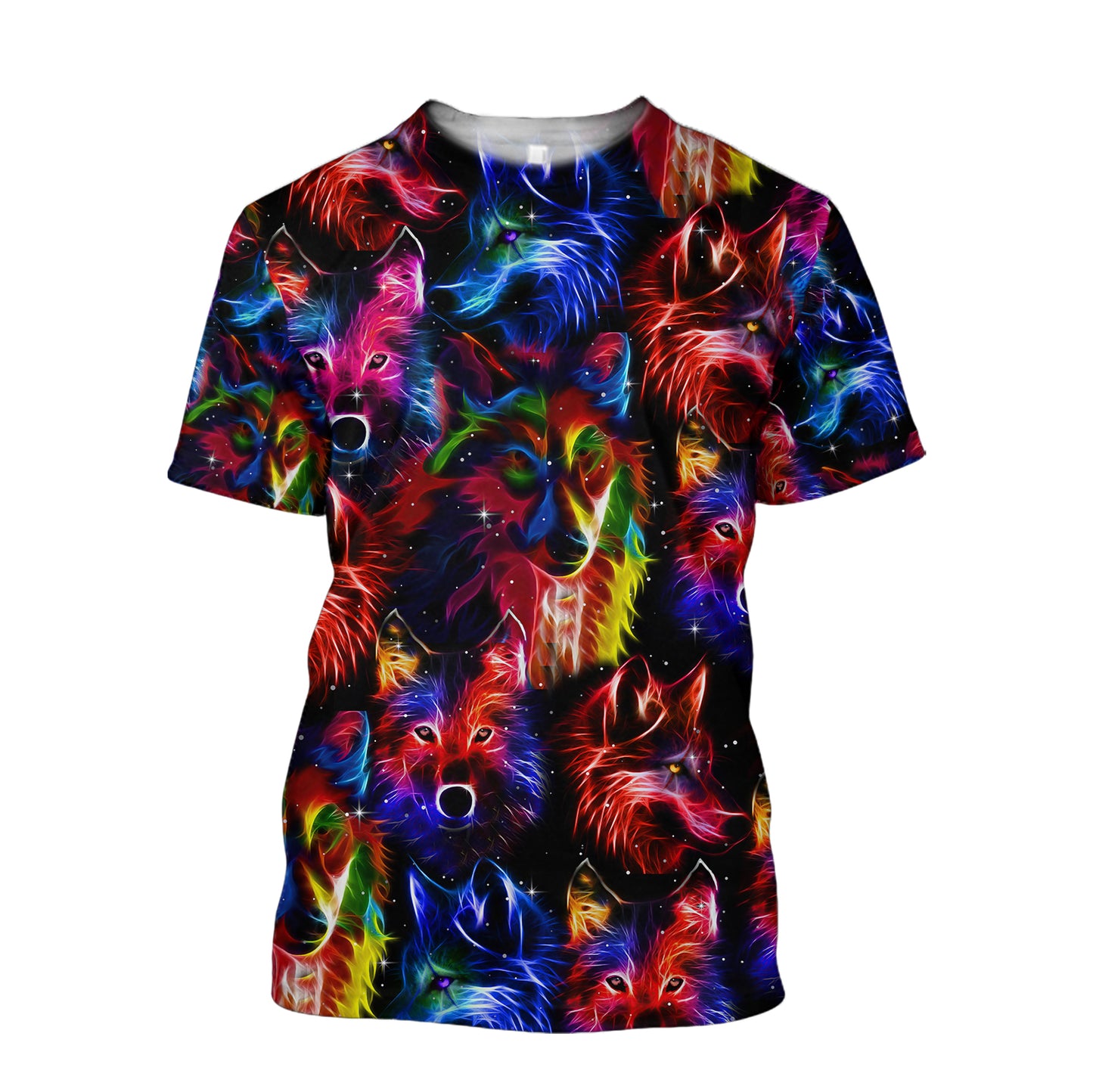3D All Over Printed Wolf Hippie Color Unisex Shirts