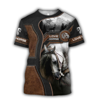 Love Beautiful Horse 3D All Over Printed Shirts For Men And Women TR1505203S-Apparel-MP-T-Shirt-S-Vibe Cosy™