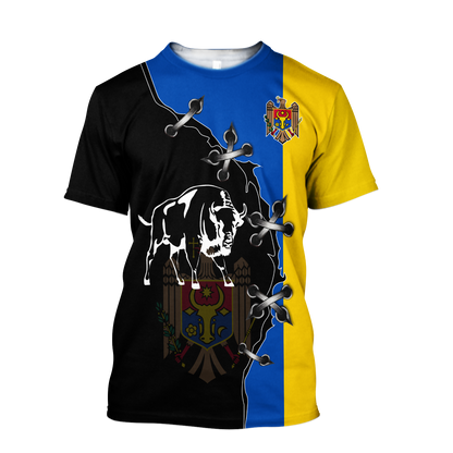 Moldova Aurochs 3D All Over Printed Hoodie Shirt Limited by SUN HAC230603-Apparel-SUN-T-Shirt-S-Vibe Cosy™