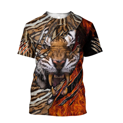 Warrior Tiger Hoodie Over Printed for Men and Women