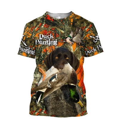 Duck Hunting Labrador Retriever Orange Camo 3D All Over Print  Hoodie Pi17082001S