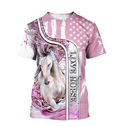 Beautiful Love Horse winter set for Women Pi091203-Apparel-NNK-T-Shirt-S-Vibe Cosy™