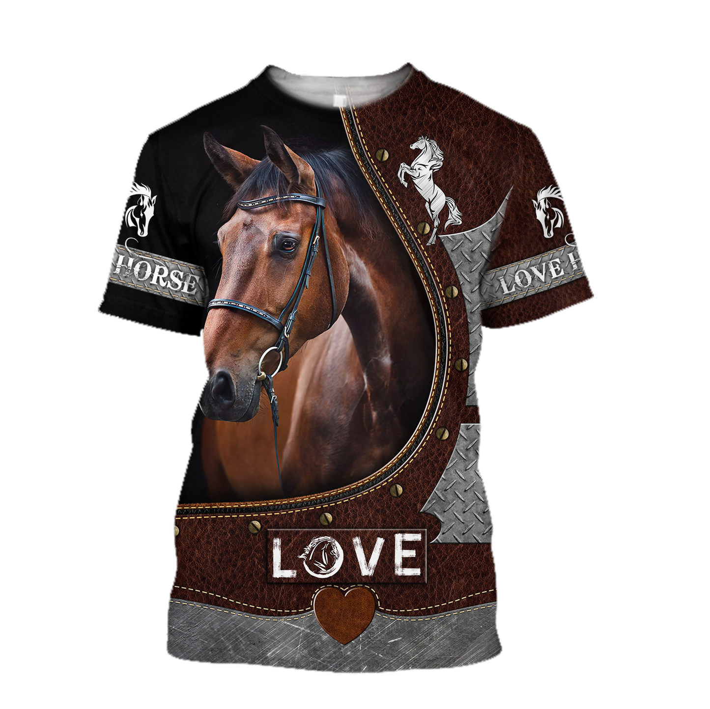 Love Beautiful Horse 3D All Over Printed Shirts For Men And Women TR2505202S-Apparel-MP-T-Shirt-S-Vibe Cosy™