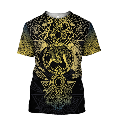 Viking Tattoo All-Over Print version 5.0-Apparel-HP Arts-T-Shirt-S-Vibe Cosy™