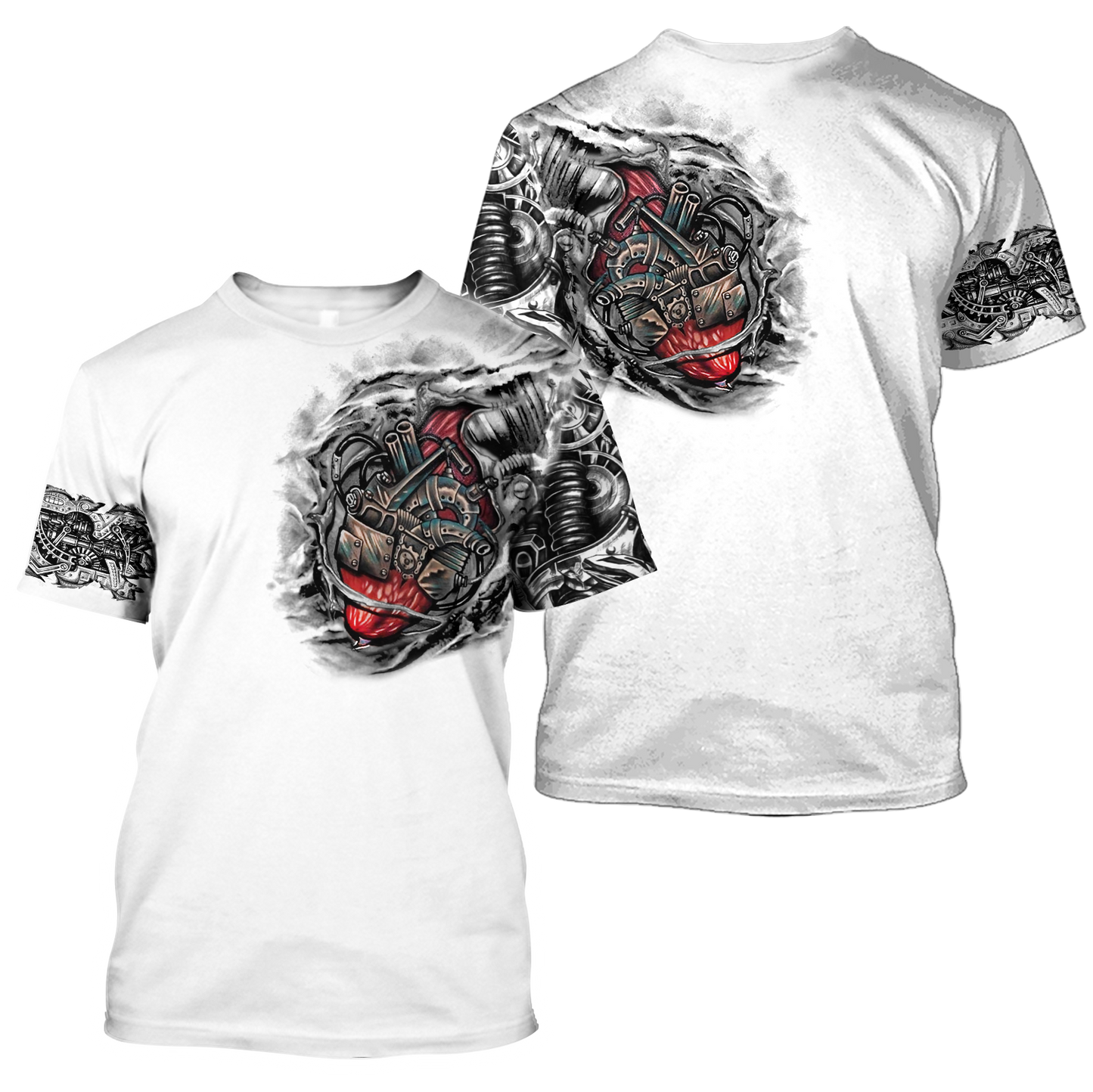 Mechanic Metal Tattoo 3D All Over Printed Shirts HAC180503-Apparel-MP-T-Shirt-S-Vibe Cosy™