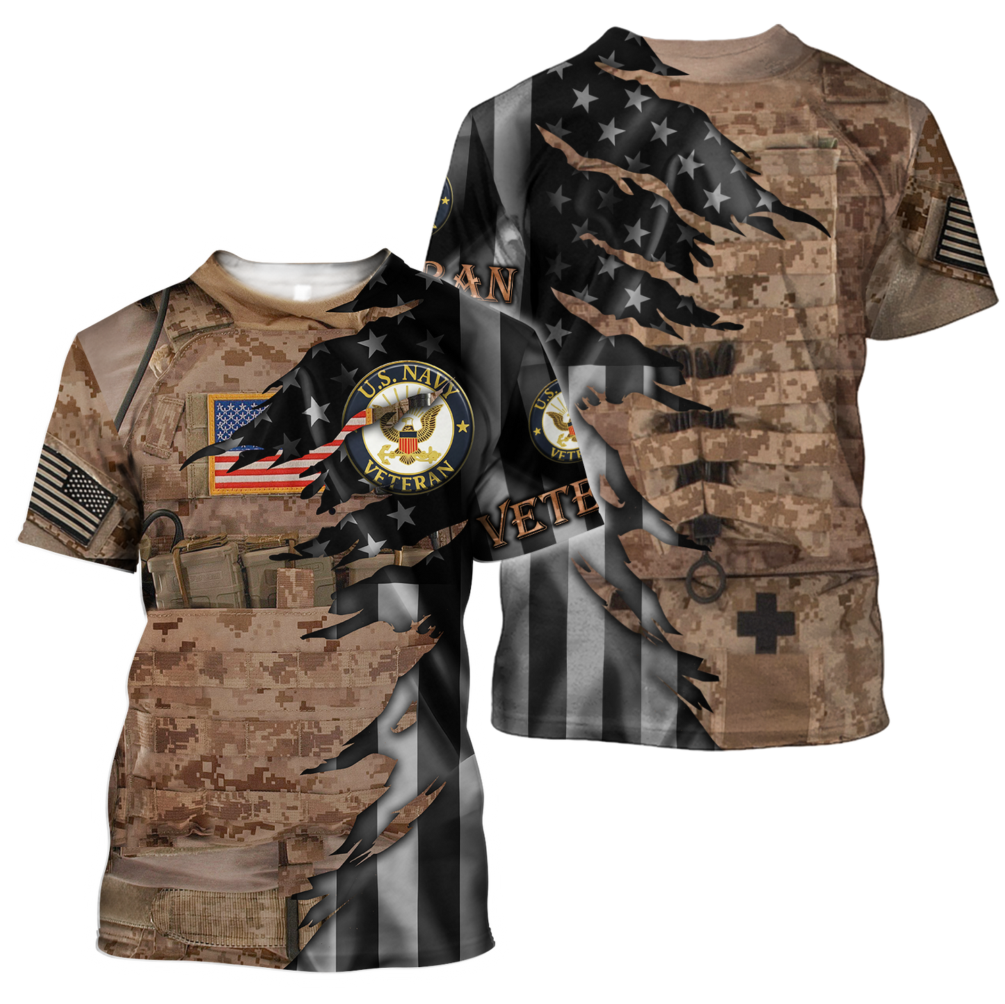 Proud to be US Navy Seal Veteran 3D All Over Printed Shirts For Men and Women HAC210802