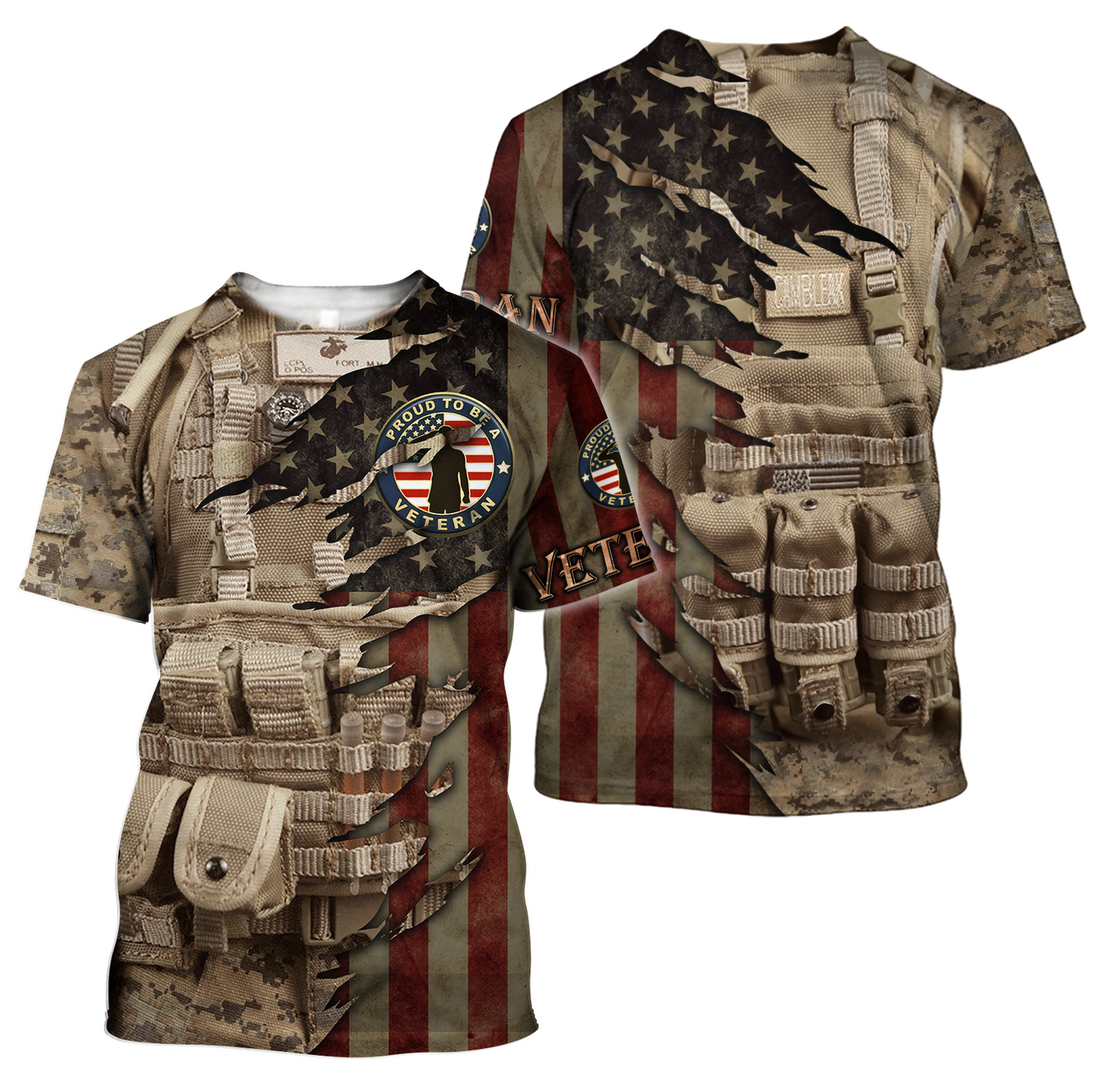 Proud to be United States Marine Veteran 3D All Over Printed Shirts For Men and Women HAC210804