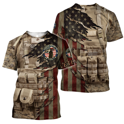 Proud to be United States Marine Veteran 3D All Over Printed Shirts For Men and Women HAC210804