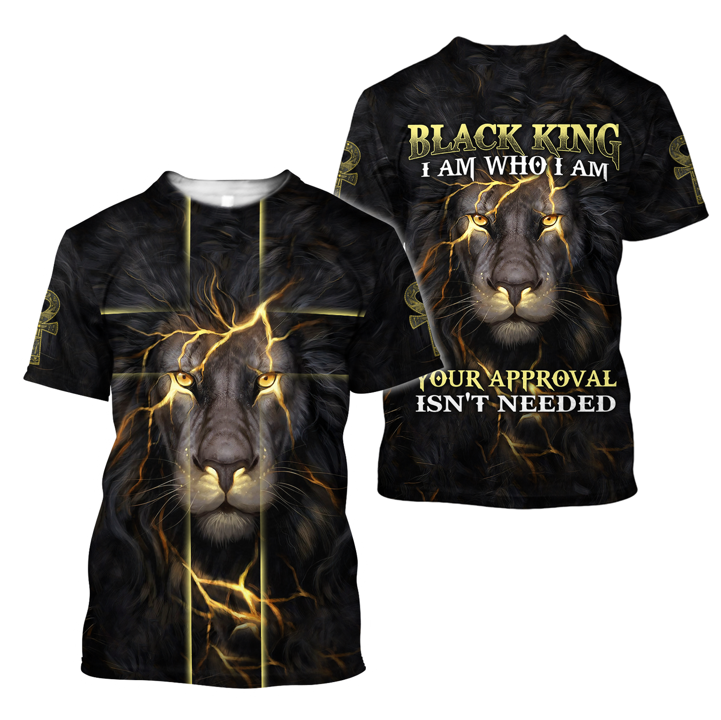 Black King-I Am Who I Am Ankh Symbol 3D All Over Printed Shirts For Men and Women Pi11062003S1-Apparel-TA-T-Shirts-S-Vibe Cosy™