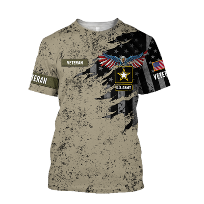 Veteran US Army Eagle in my heart 3D shirts for men and women