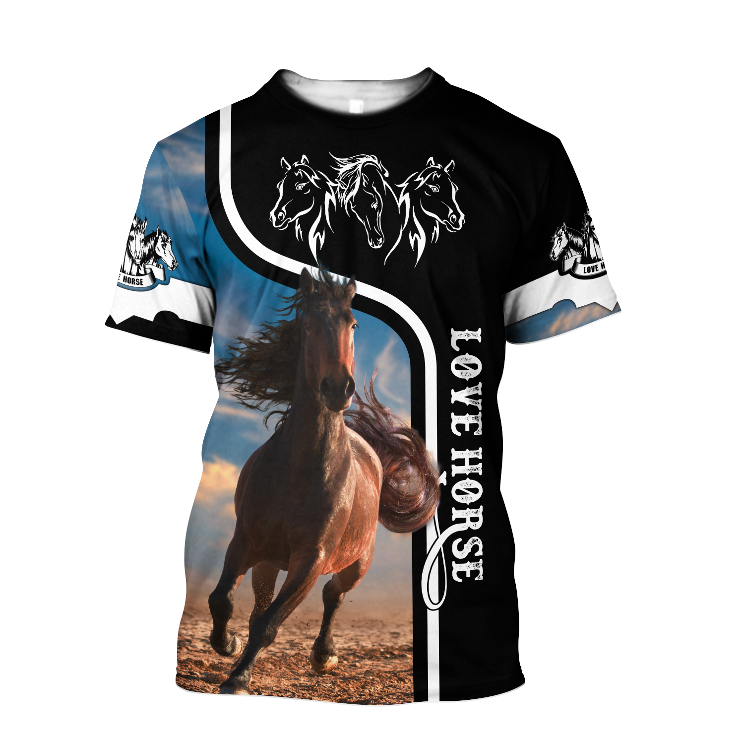 Love Horse 3D All over print for Men and Women shirt Pi030101-Apparel-NNK-Hoodie-S-Vibe Cosy™