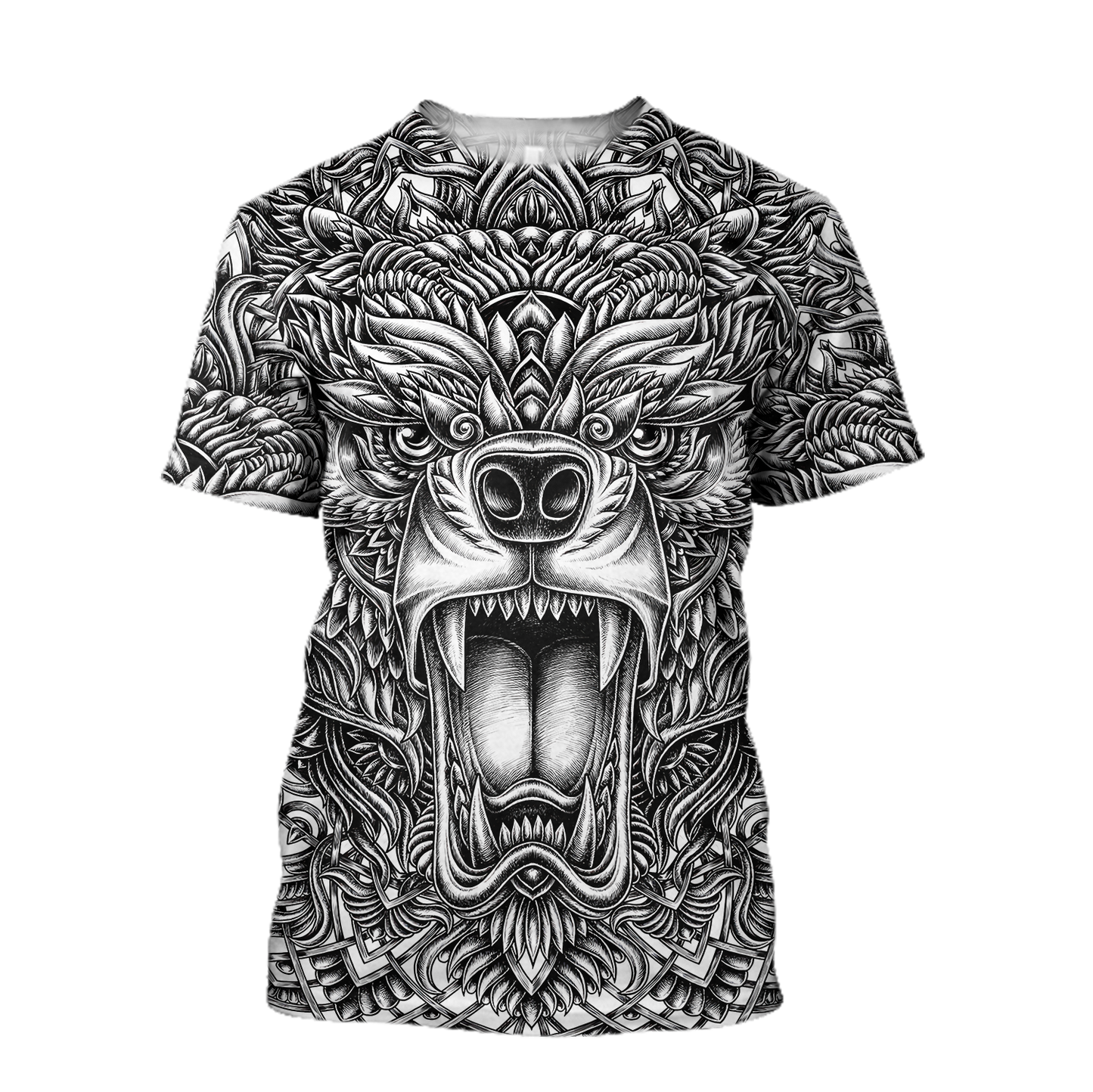 BEAR TATTOO 3D ALL OVER PRINTED SHIRTS FOR MEN AND WOMEN AZ071201 PL-Apparel-PL8386-T shirt-S-Vibe Cosy™
