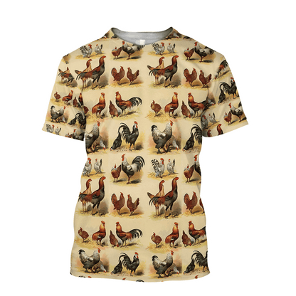 Premium Rooster 3D All Over Printed Unisex Shirts