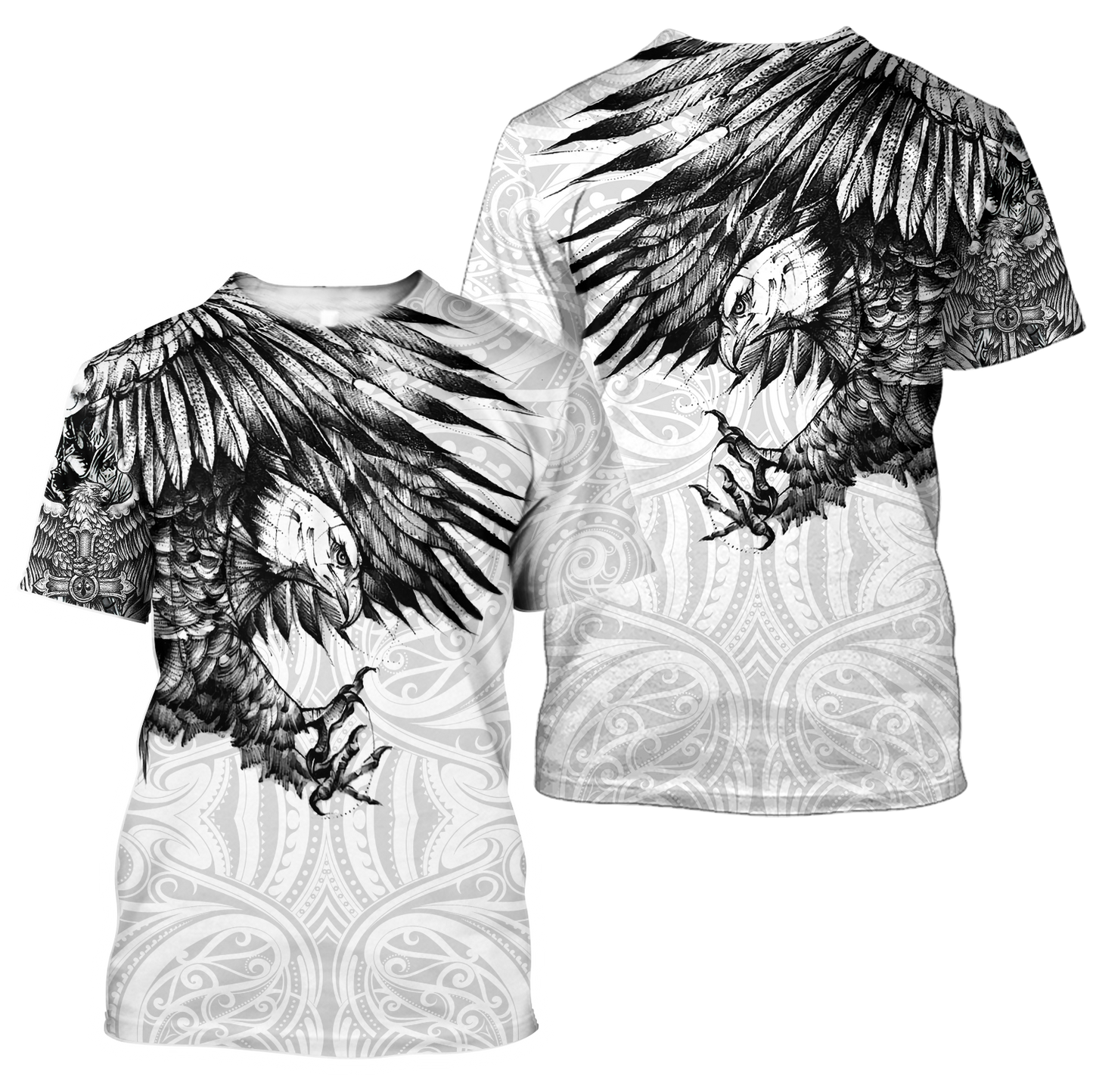 Eagle Tattoo Art Hoodie T Shirt For Men and Women HAC300503-NM-Apparel-NM-T-Shirt-S-Vibe Cosy™