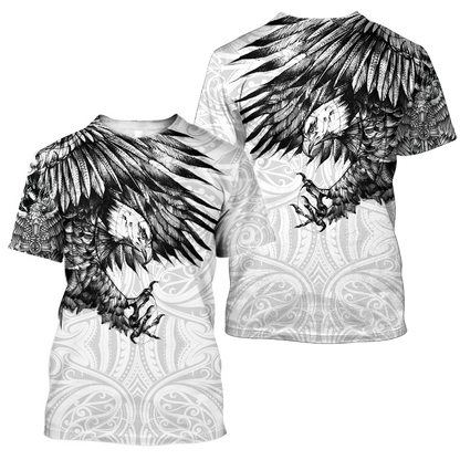 Eagle Tattoo Art Hoodie T Shirt For Men and Women HAC300503-NM-Apparel-NM-T-Shirt-S-Vibe Cosy™