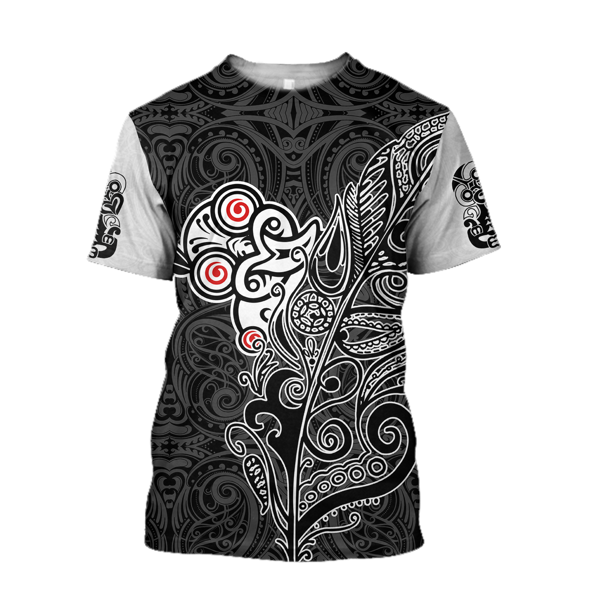 Tiki fern maori hoodie all over printed shirts for men and women AZ301201-Apparel-Huyencass-T-Shirt-S-Vibe Cosy™