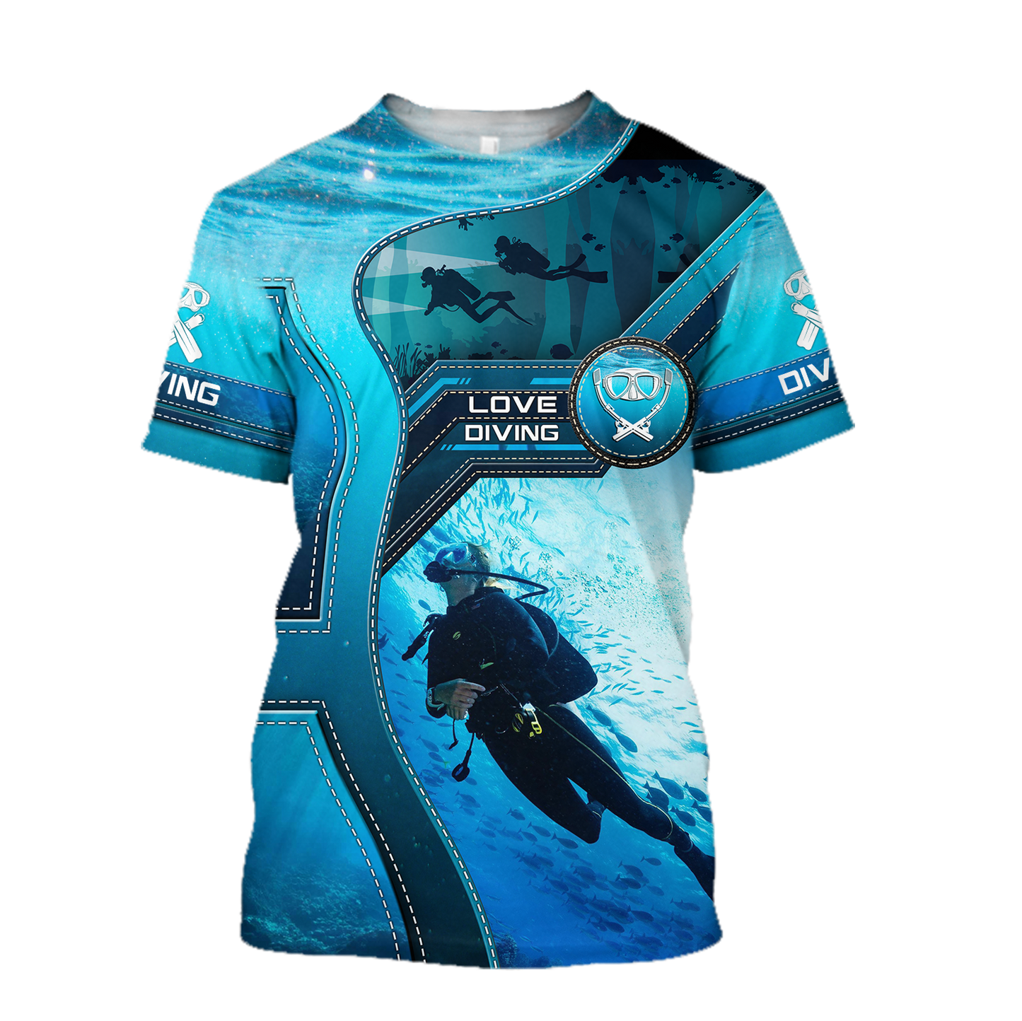 Scuba Diving 3D All Over Printed Shirts For Men and Women-ALL OVER PRINT HOODIES-HP Arts-T-Shirt-S-Vibe Cosy™